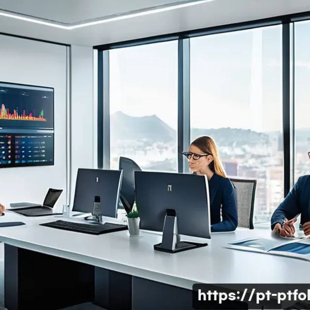 보험 포트폴리오 성과를 분석하는 방법 - A professional office scene featuring a diverse group of insurance analysts reviewing financial char...