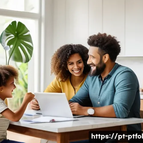 Home 33 보험 포트폴리오 최적화에 관한 자주 묻는 질문 - A Brazilian family sitting at a modern dining table in a cozy home, discussing insurance plans with ...