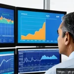 Home 23 보험 포트폴리오 리스크 평가 및 관리 전략 - A professional insurance portfolio manager in a modern Brazilian office, analyzing diverse financial...